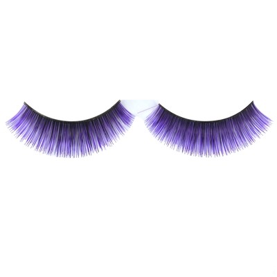 Black & Purple Eyelashes With Glue  (1 Pair)