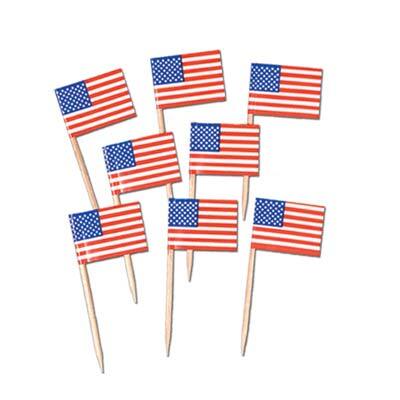 American Flag USA Food Picks Cupcake Toppers 