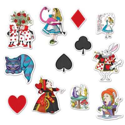 Assorted Alice in Wonderland Cutouts Pk 12
