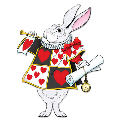Alice in Wonderland Jointed White Rabbit Cutout (30in.) Pk 1