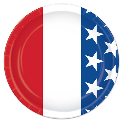 America Stars and Stripes 7in. Paper Plates Pk 8