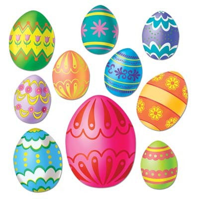 Assorted Size Easter Egg Cutouts Pk 10
