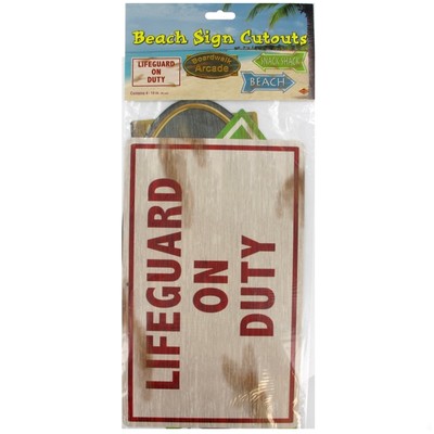 Scene Cutout Beach Signs 14in Pk4 (Assorted Designs)