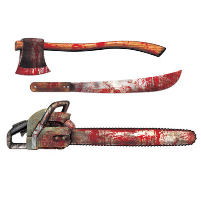 Bloody Weapons Cutouts Pk 3 (Assorted Designs)