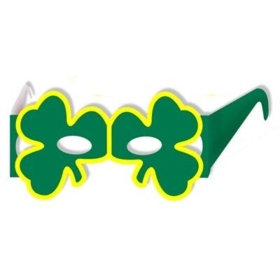 St. Patrick's Day Cardboard Shamrock Glasses Pk 1