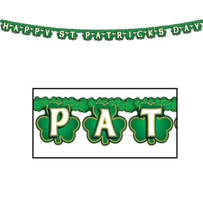 Happy St. Patrick's Day Jointed Streamer / Banner (2.1m) Pk 1 