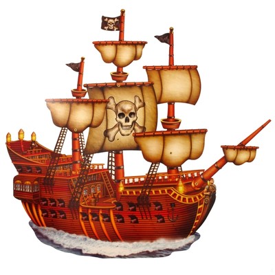 Scene Cutout Pirate Ship Jointed 31in Pk1 