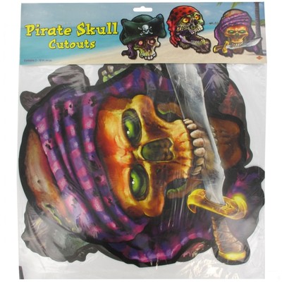 Scene Cutout Pirate Skull 18in Pk3 (Assorted Designs)