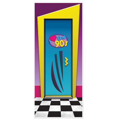 I Love The 90's Retro Style Plastic Door Cover (76cm x 1.83m) Pk 1