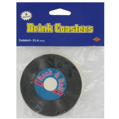 Drink Coasters Rock n Roll Record 3.5 Pk8 