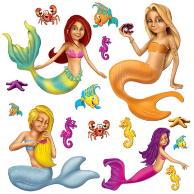 Insta Theme Props - Sea Mermaids Pk 16 (Assorted Designs)
