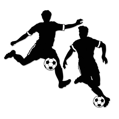 Soccer Player Male Silhouettes Cutouts (Pk 2)