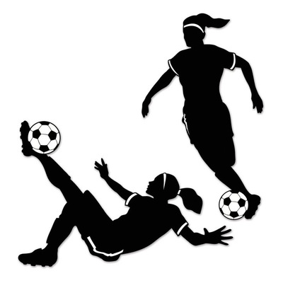 Soccer Player Female Silhouettes Cutouts (Pk 2)