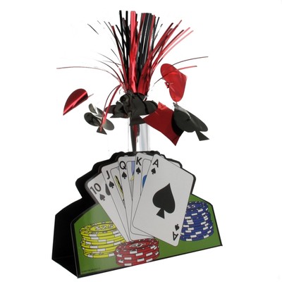 Casino Party Centrepiece - Foil Vegas Playing Cards (13in) Pk1 