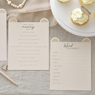 Ginger Ray Teddy Bear Baby Shower 2 Games 10 Players 