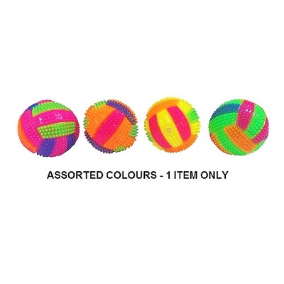 Spiky Squeaky Light Up Ball 6.5cm Assorted Colour
