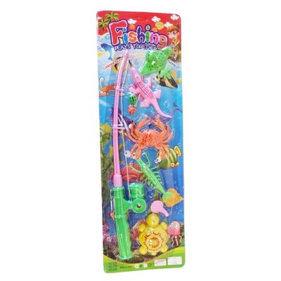 Kids Magnetic Fishing Game Set 40cm Rod 5 Animals