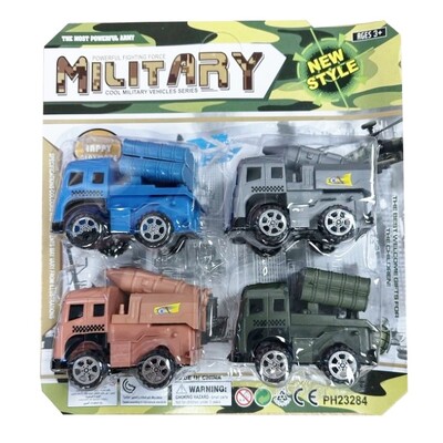 Toy Military Vehicles Party Favours Assorted Pk 4