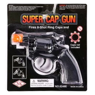 Black Plastic Toy Cap Gun Hand Gun