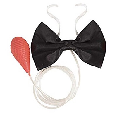 Black Satin Squirting Clown Bow Tie