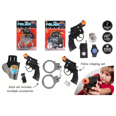 Police Cap Gun with Assorted Accessories (Pk 1)