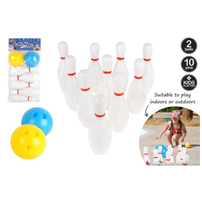 Plastic Ten Pin Bowling Set (12 Pieces)
