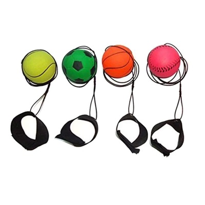 Assorted Colour Kick Ball with Elastic & Wristband (Pk 1)