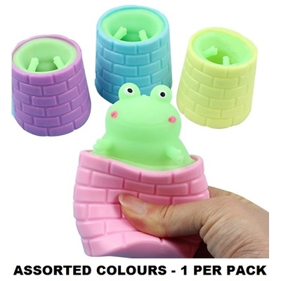 Assorted Colours Pop Up Squeeze Frog Party Favour Pk 1