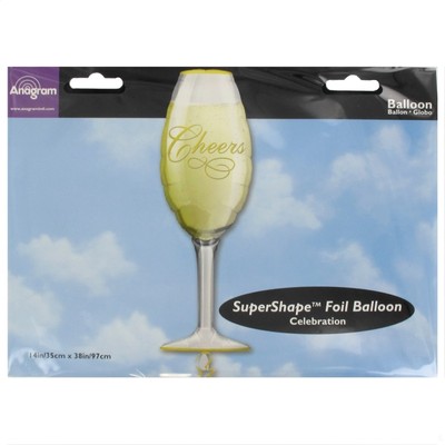 Foil Supershape Party Balloon - Champagne Glass Pk1 