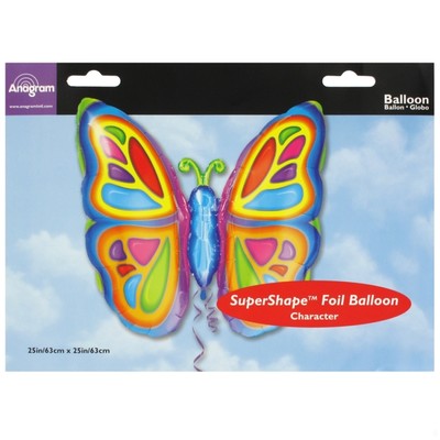 Bright Butterfly Party Balloon - Foil Supershape Pk 1  