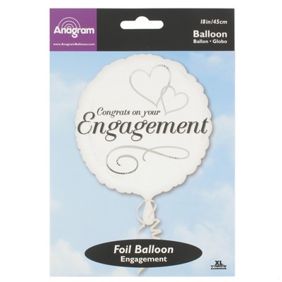 18in (45cm) Two Hearts Engagement Foil Balloon Pk1