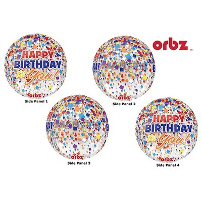 Clear Happy Birthday To You Orbz Balloon (38cm x 40cm) Pk 1