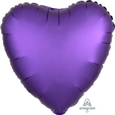 Satin Purple 17in. Heart Foil Balloon Pk 1