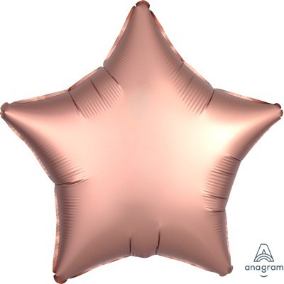Satin Rose Gold 19in. Star Foil Balloon Pk 1