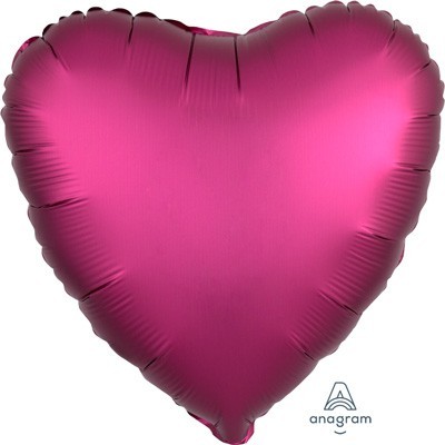 Satin Hot Pink 17in. Heart Foil Balloon Pk 1