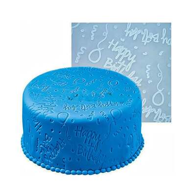 Happy Birthday Fondant Texture Mat 