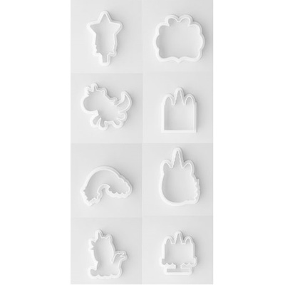 Unicorn Party Shapes Cookie Cutter Set (Pk 8)