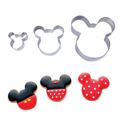 Mickey or Minnie Mouse Cookie Cutter Set (Pk 3)