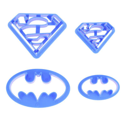 Batman & Superman Cookie Cutter Set (Pk 4)