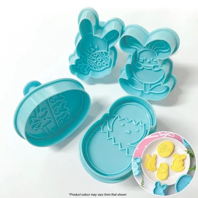 Easter Bunny & Egg Cookie Plunger Cutter Set (Pk 4)