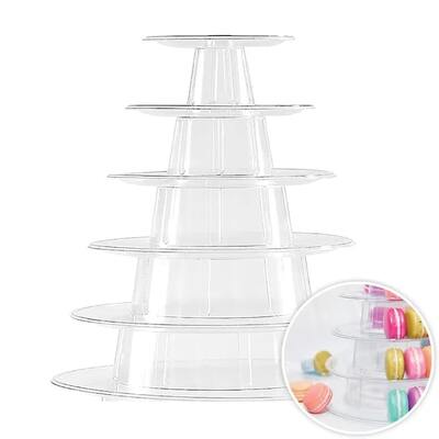 Clear Acrylic Round 6 Tier Macaron Stand