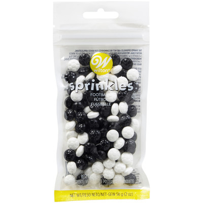 Black & White Soccer Balls Cake Decorating Sprinkles (56g) Pk 1