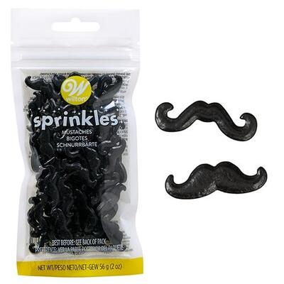 Black Moustaches Cake Decorating Sprinkles (56g)