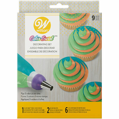 Wilton Tri Colour Swirl Cake Decorating Kit (9 Pieces)