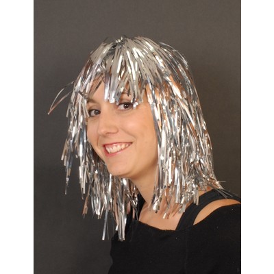 Silver Tinsel Wig Pk 1 