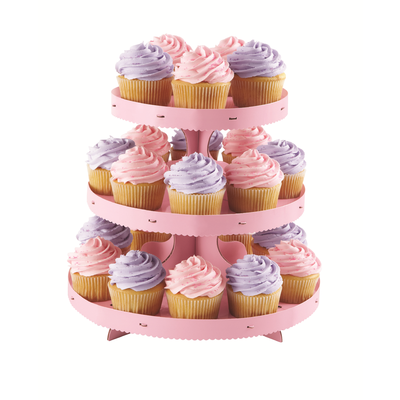 Pale Pink 3 Tier Cupcake Stand (30cmx26cm) Pk 1