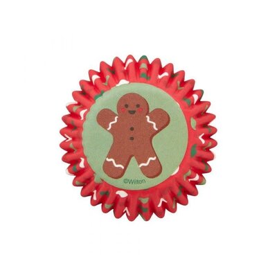 Christmas Gingerbread Man Mini Paper Baking Cups (Pk 50)