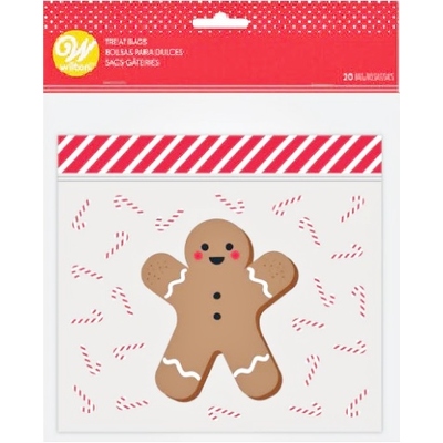 Gingerbread Man Resealable Party Treat Bags (Pk 20)