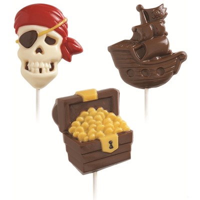 Pirate Chocolate Lollipop Mould - 3 Designs with Recipe Card Pk 1 (3 Cavity Mould Only)