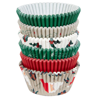 Christmas Holiday Mix Paper Baking Cups Pk 150